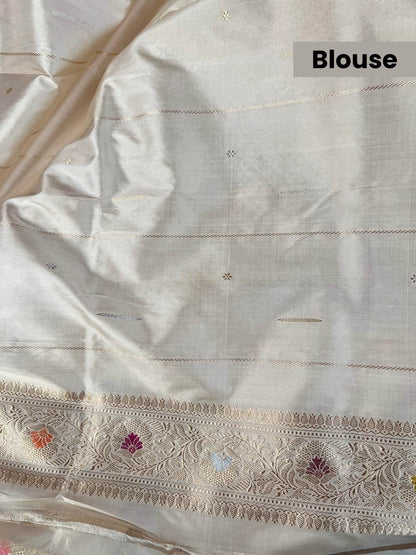 White Katan Silk Saree