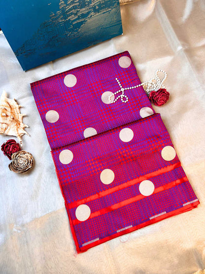 Pink and Purple tones Katan Silk