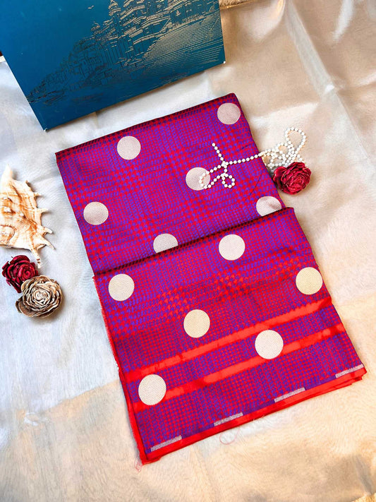 Pink and Purple tones Katan Silk