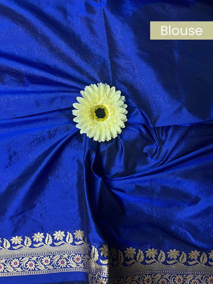 Royal Blue Katan Silk blouse 