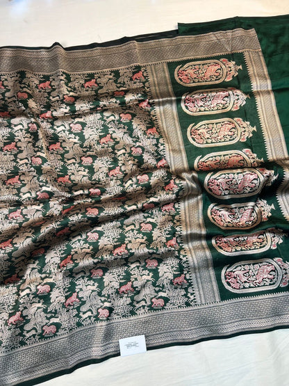 Bottle Green Katan Silk
