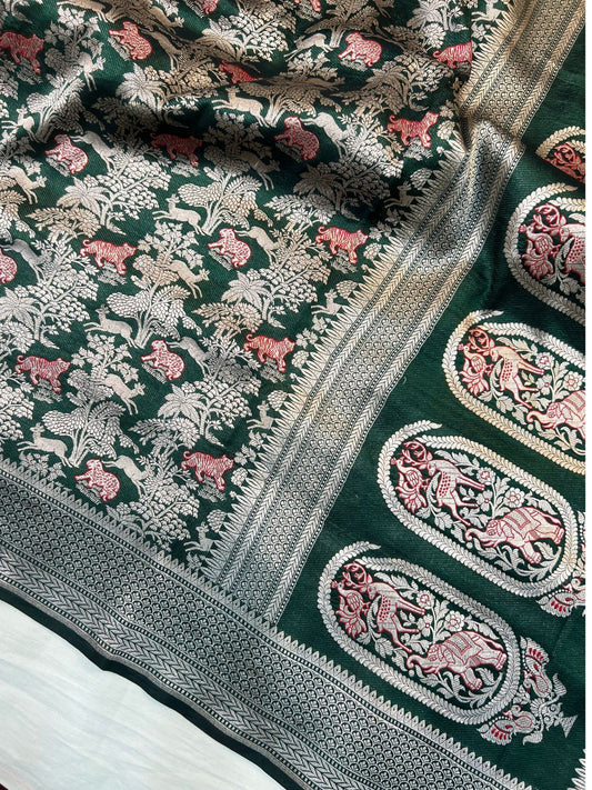 Bottle Green Katan Silk