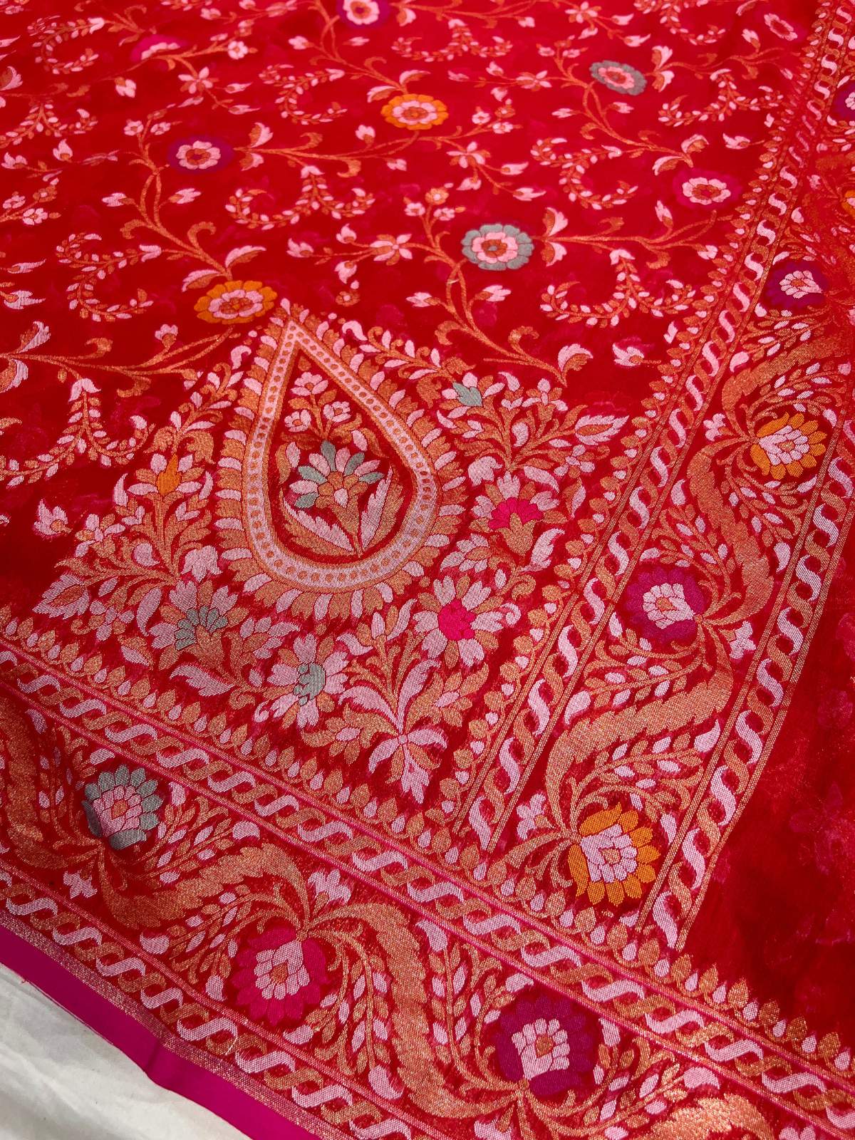Red Cotton Jamdani