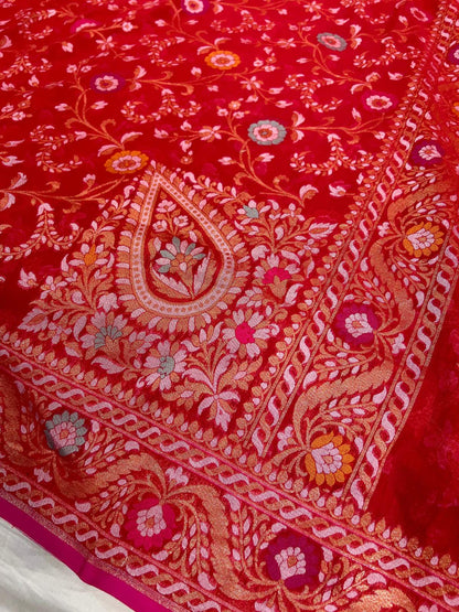 Red Cotton Jamdani