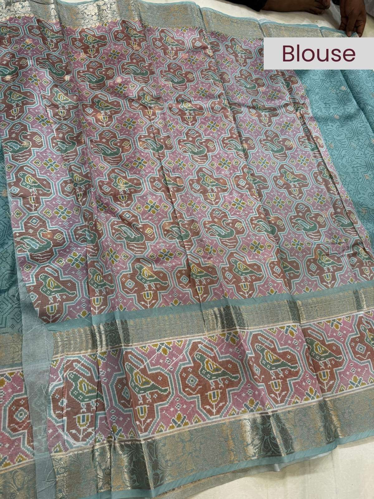 Chiniya silk saree with smooth texture and elegant traditional weave
