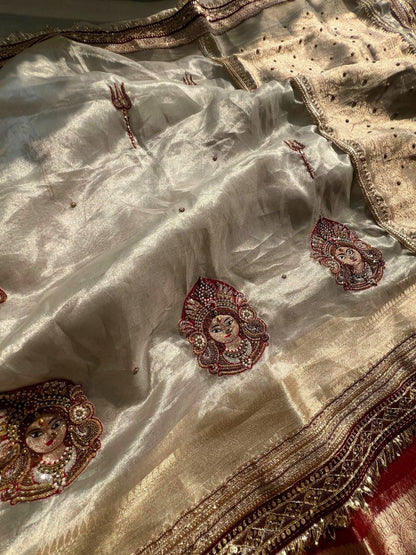 Silver tissue silk saree - devi