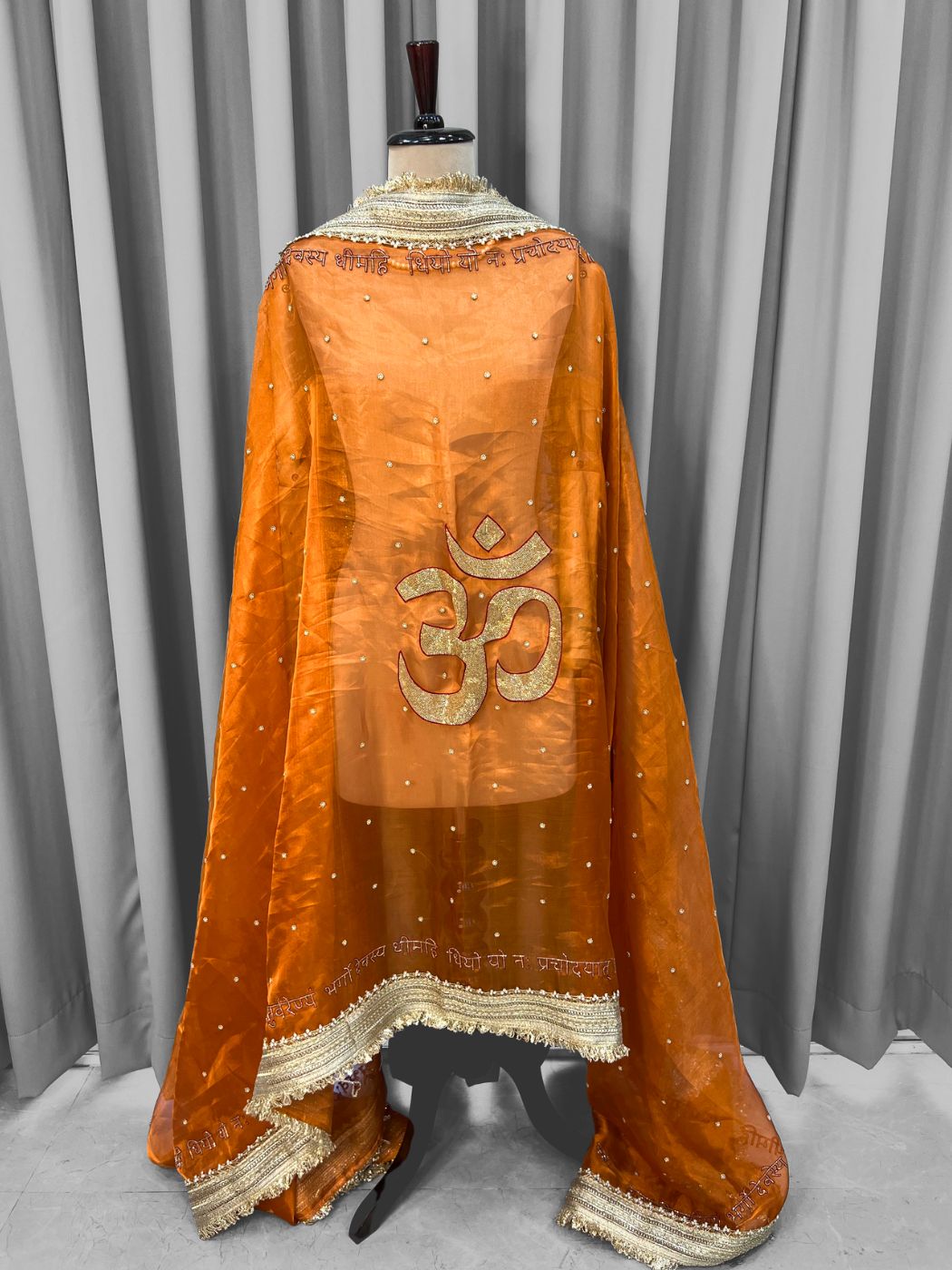 Orange Om Mantra Dupatta