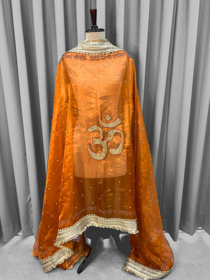 Orange Om Mantra Dupatta