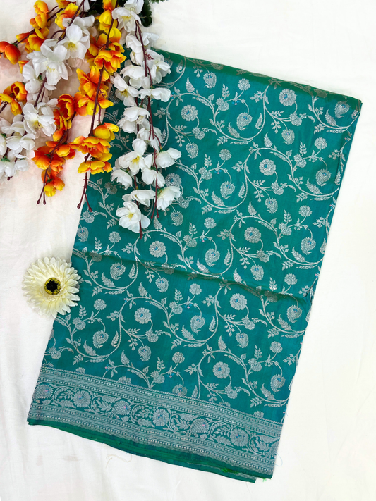 Teal Green Katan Silk