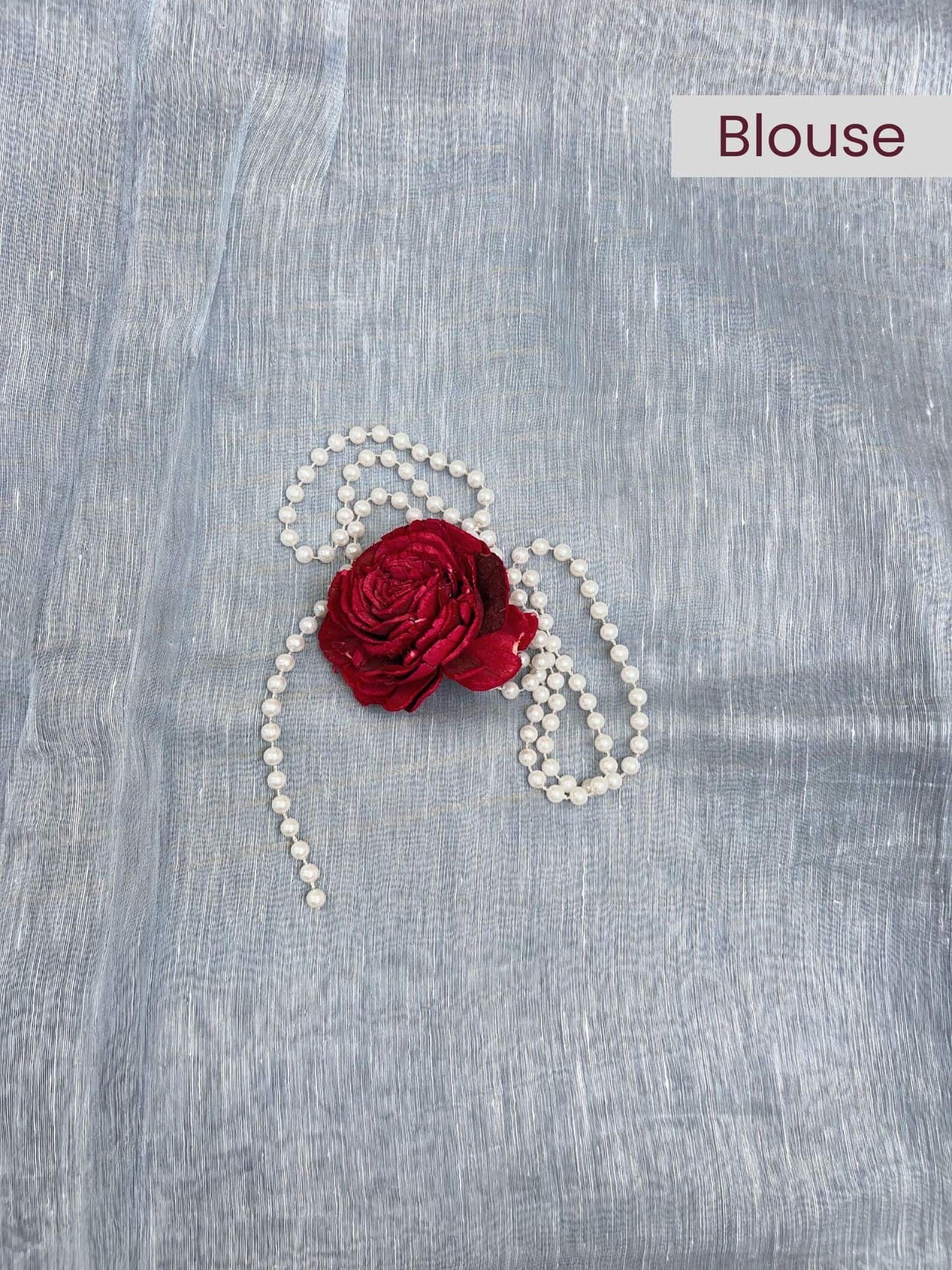 Silver Blue Linen Tissue Silk