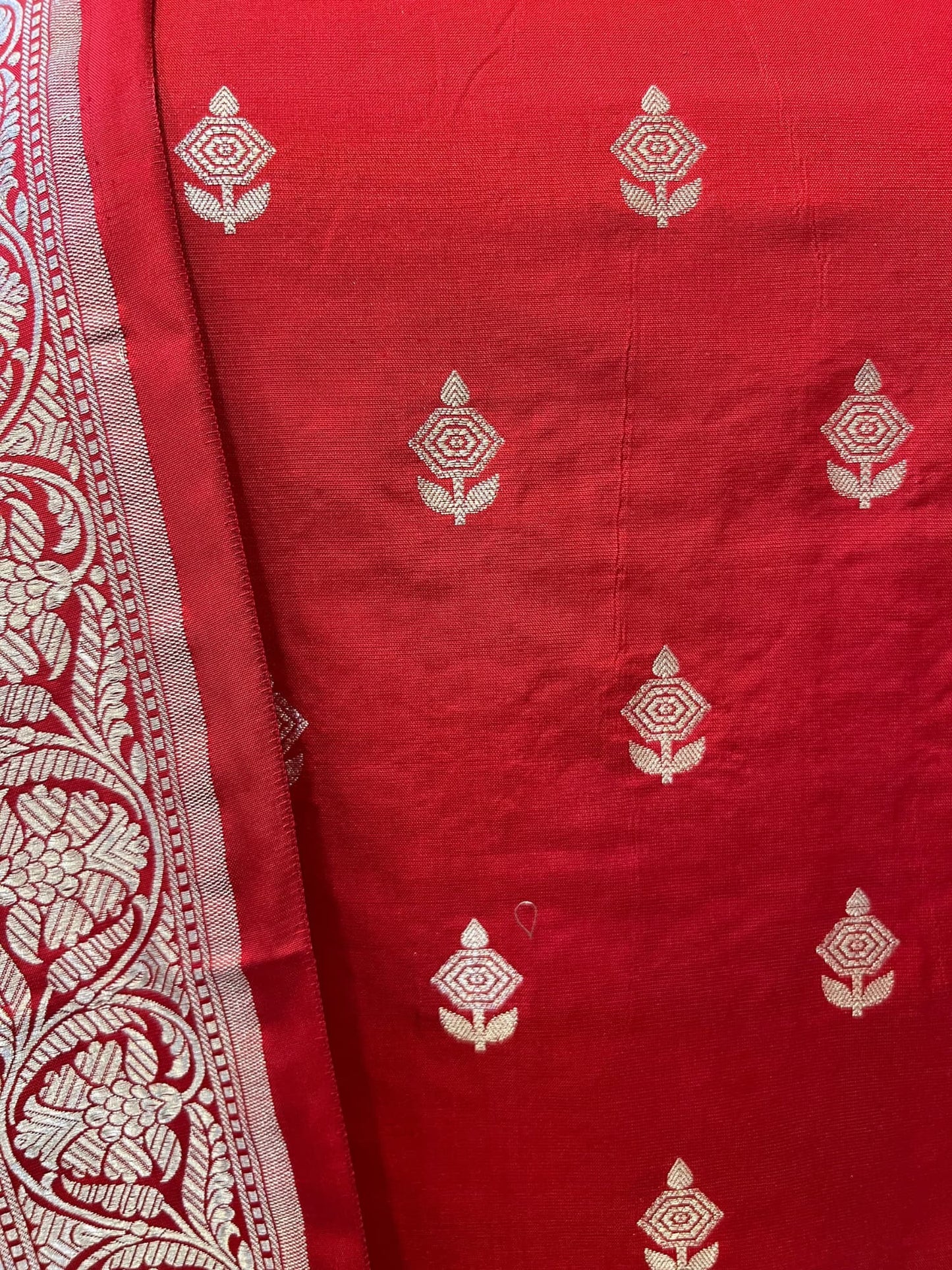 Red Katan Silk Suit