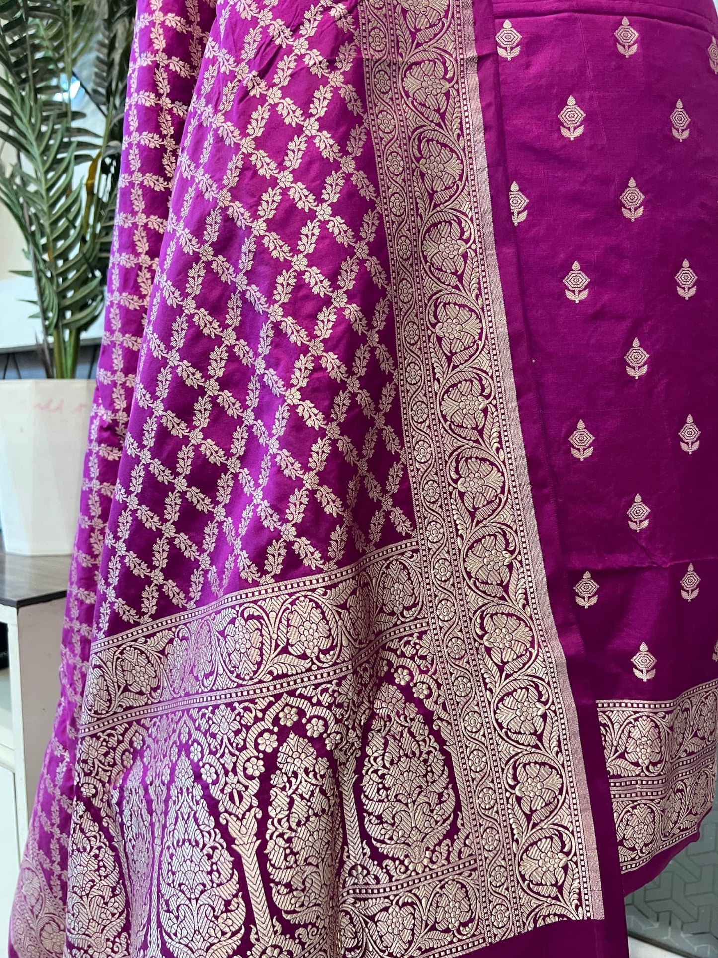Purple Katan Silk Suit
