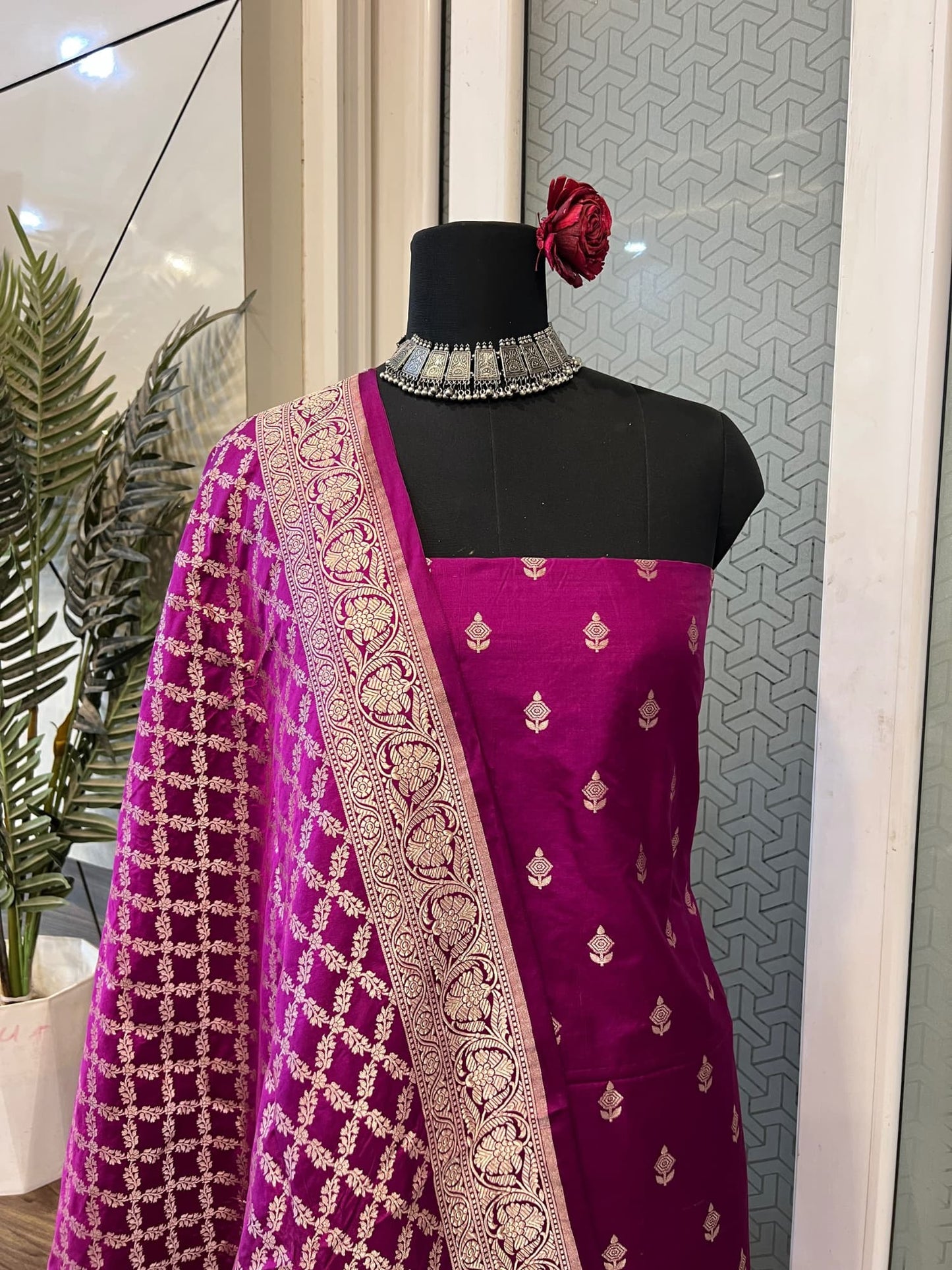 Purple Katan Silk Suit
