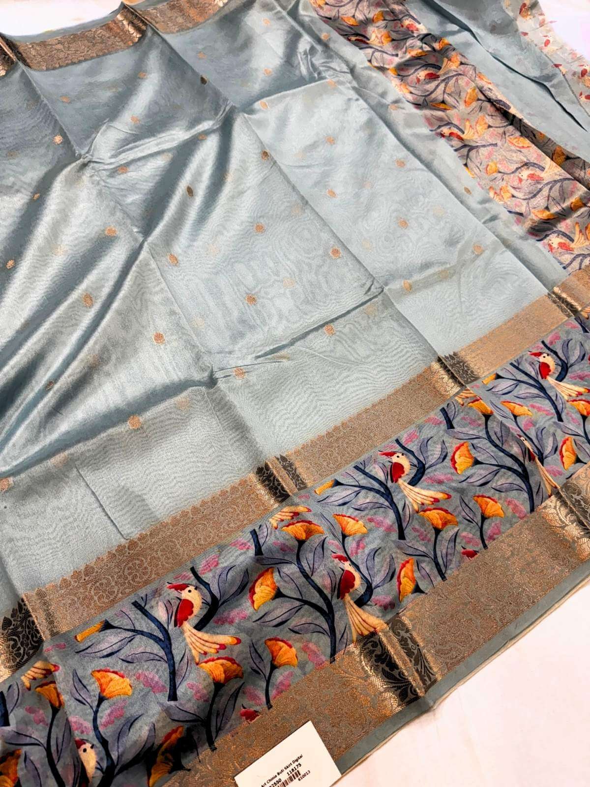 Chiniya silk saree crafted with fine detailing and luxurious drape