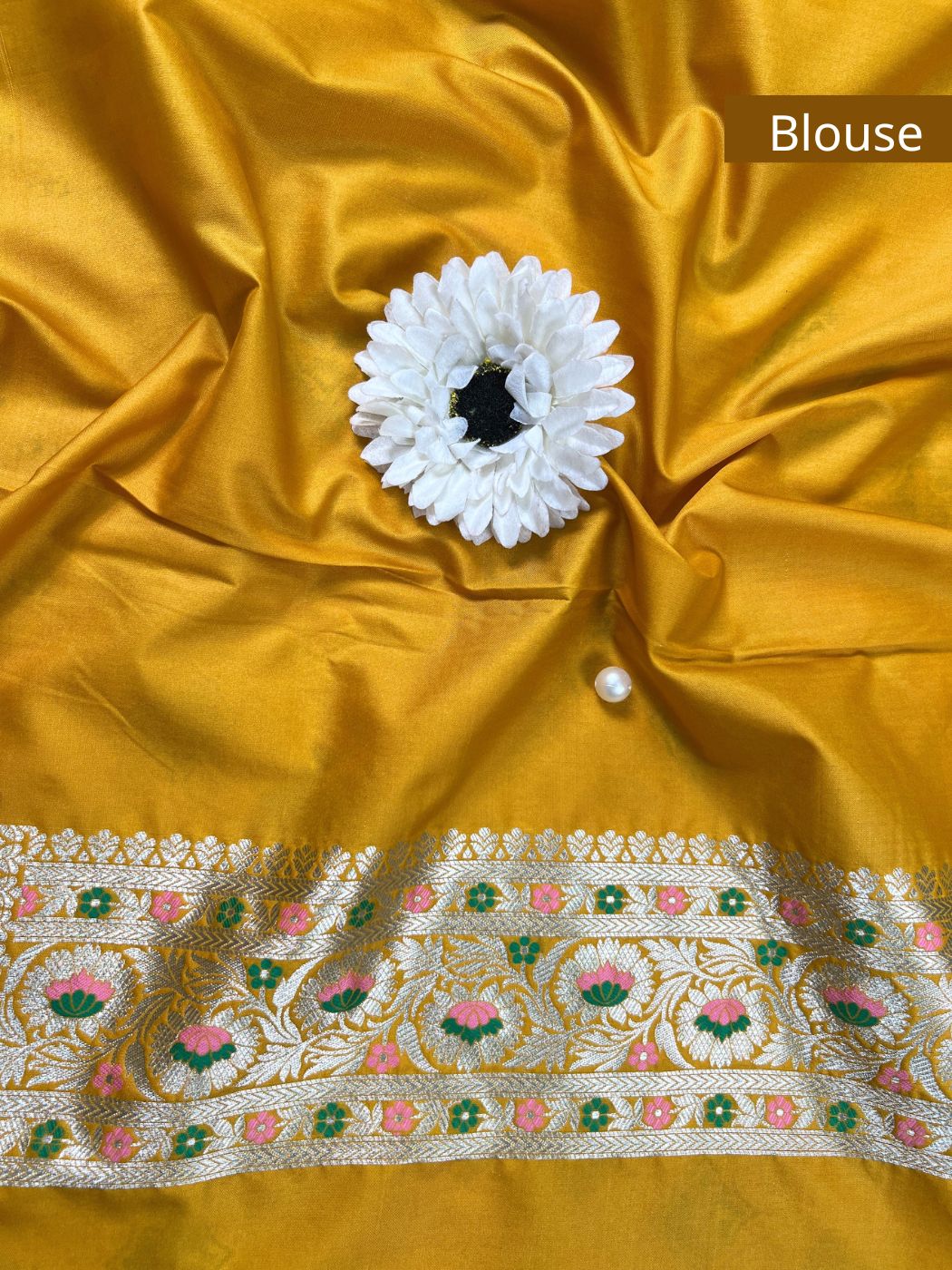  Mustard Yellow Katan Silk Blouse