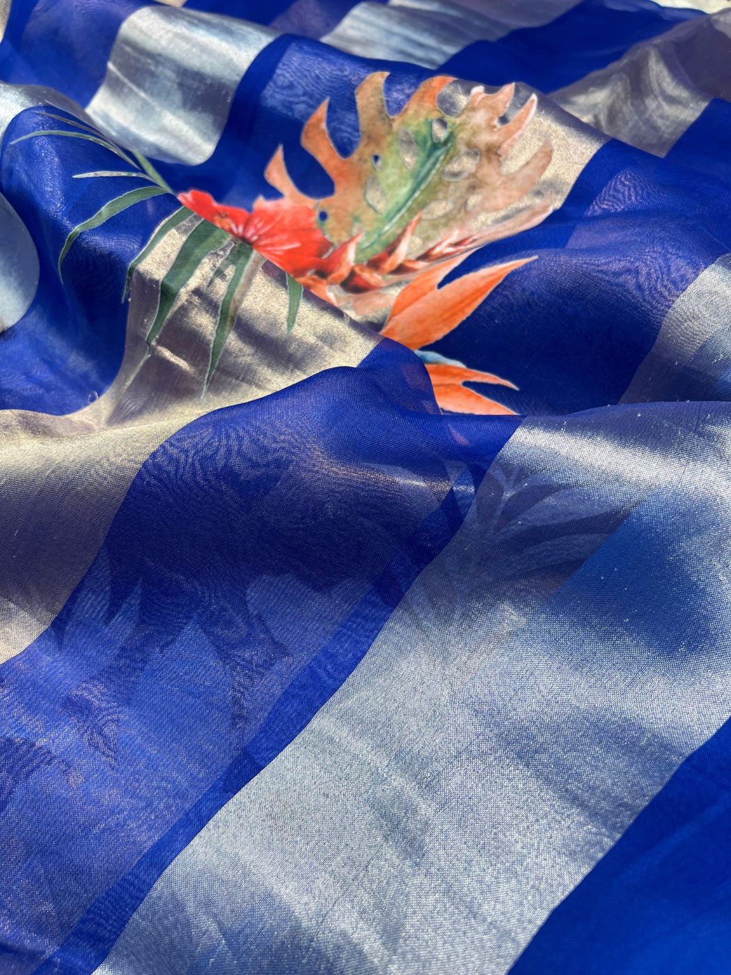 Royal Blue Kora Tissue Silk