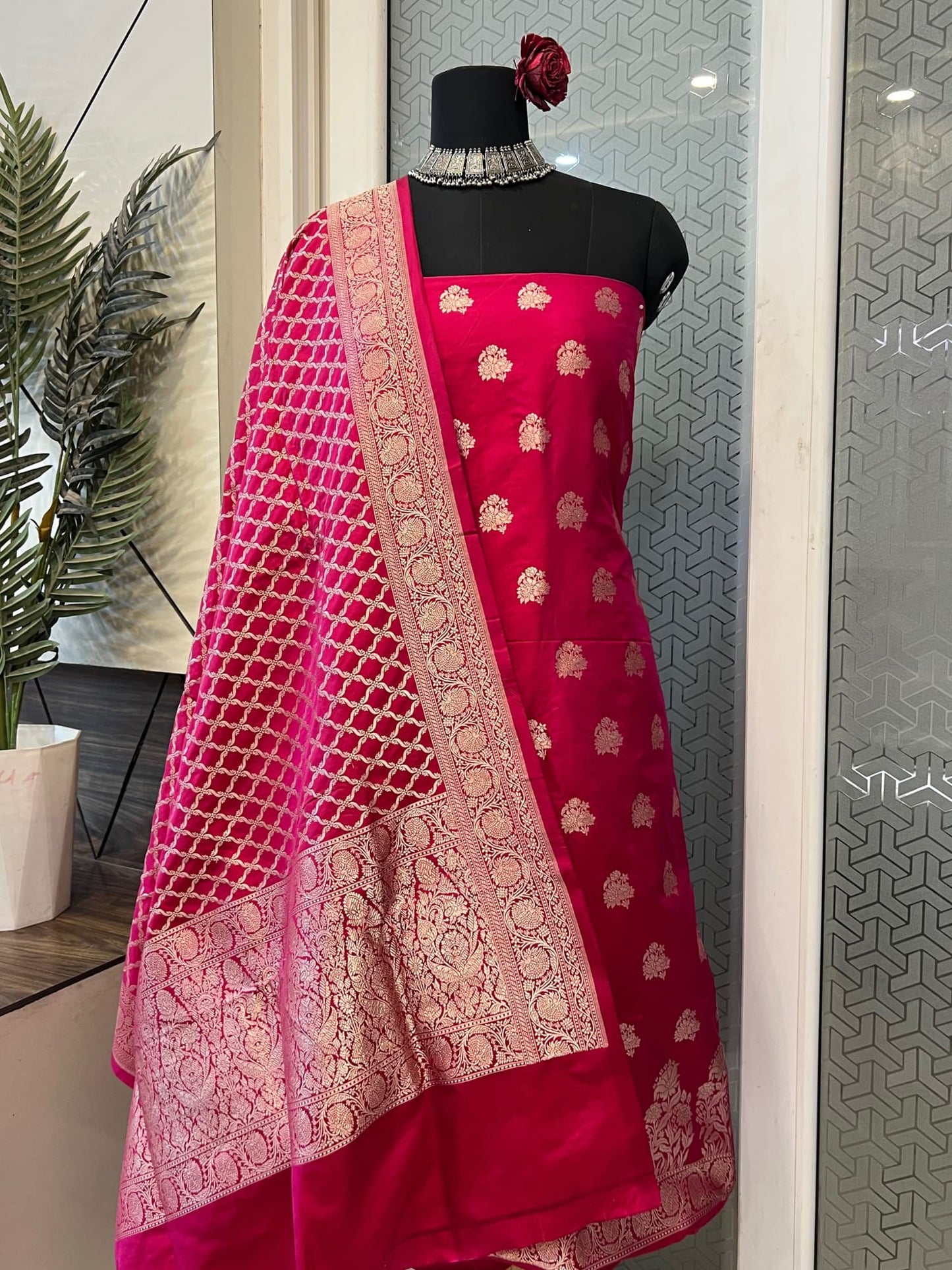 Pink Katan Silk Suit