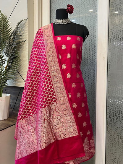 Pink Katan Silk Suit