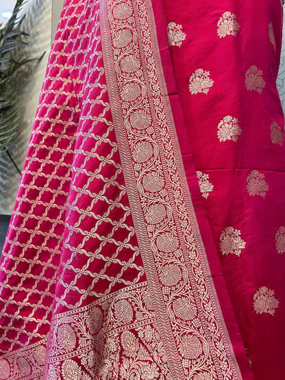 Pink Katan Silk Suit