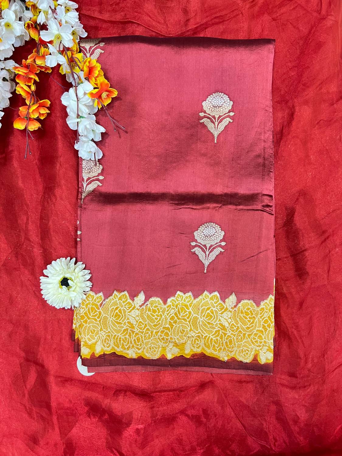 Maroon Katan Silk
