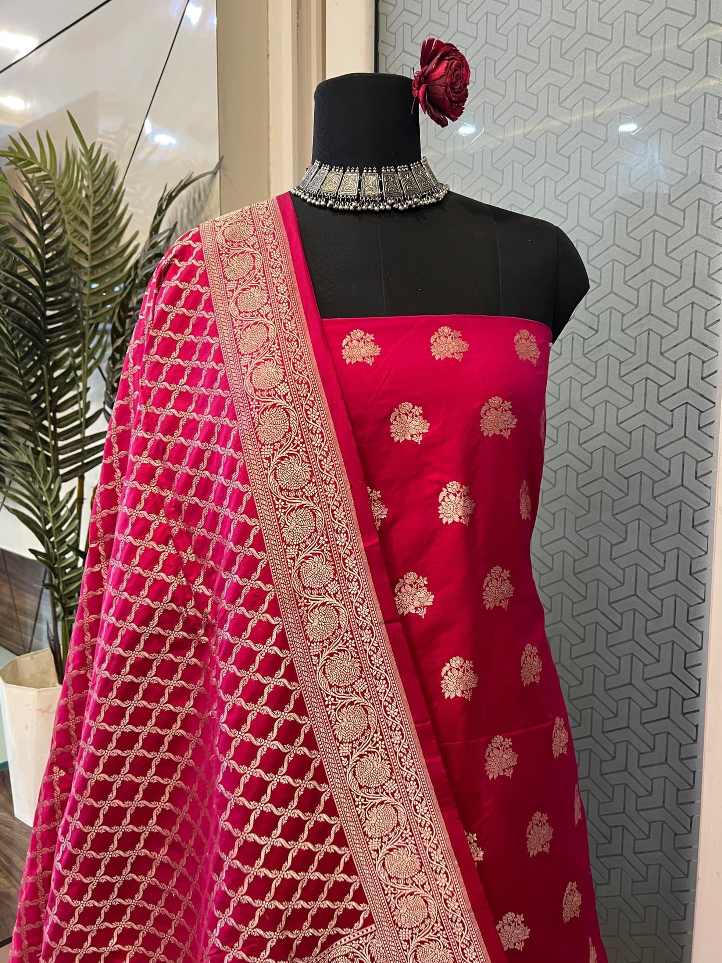 Pink Katan Silk Suit