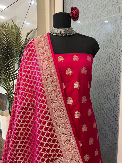 Pink Katan Silk Suit
