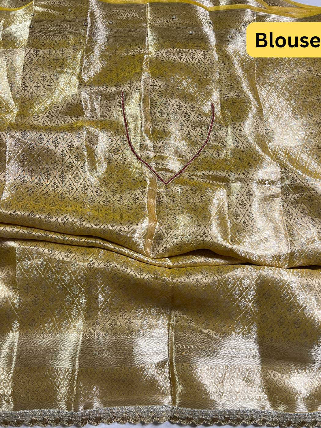 Mustard Gold Brocade Blouse