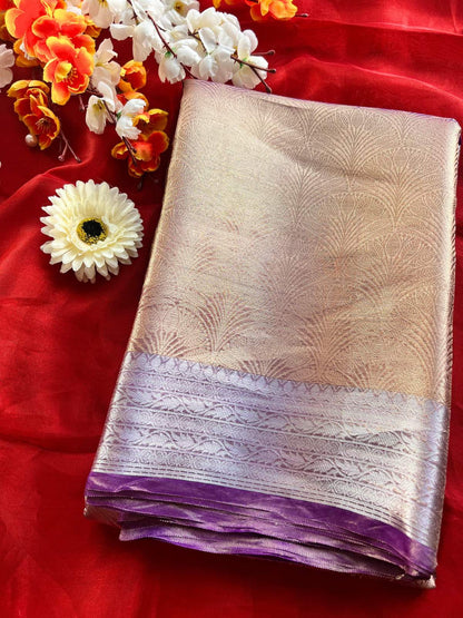 Champagne Gold Brocade Tissue Silk