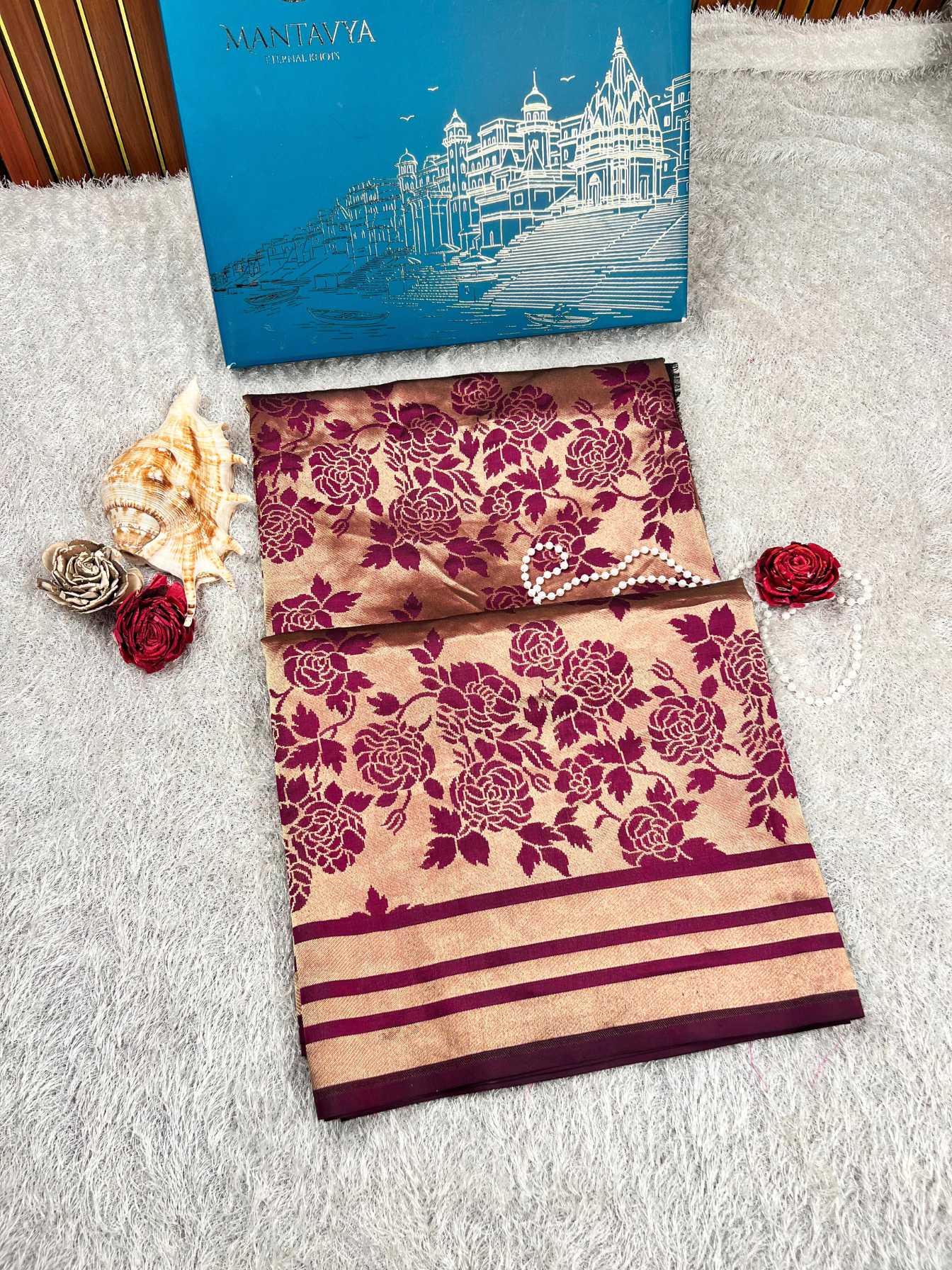 Deep Maroon-Plum Katan Silk