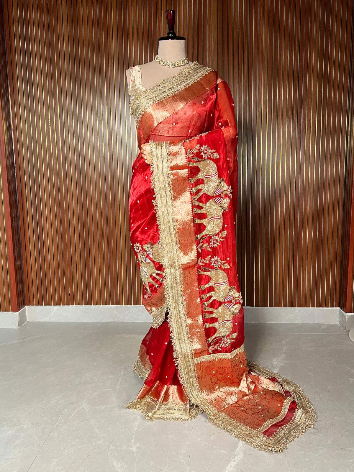 Royal Red Pichwai Nandi - Mantavya