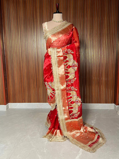 Royal Red Pichwai Nandi - Mantavya