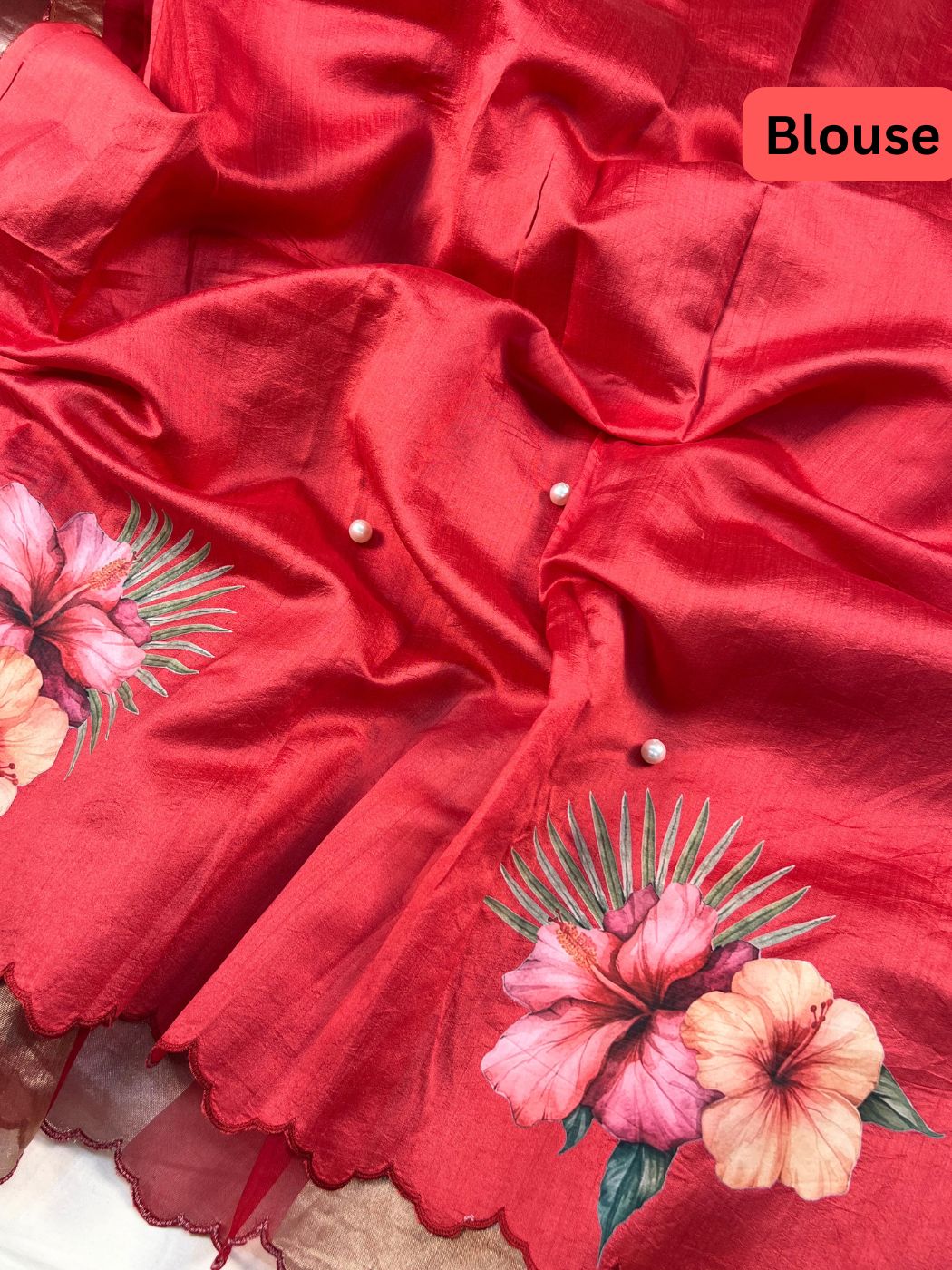 Red Kora Tissue Silk