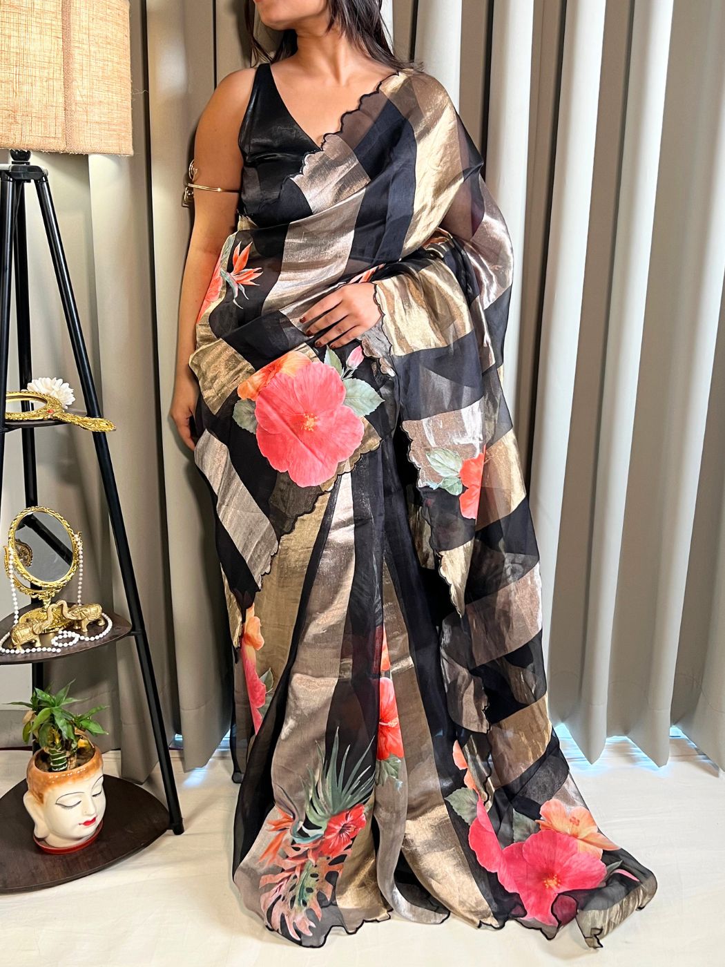 Black Kora Tissue Silk