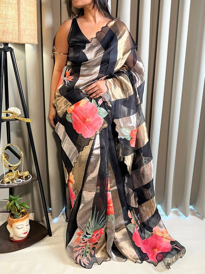 Black Kora Tissue Silk