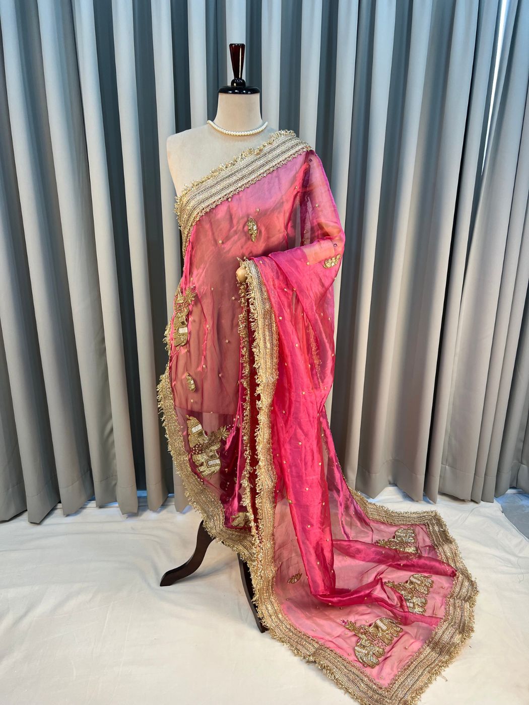 Hot Pink Gajgamini Dupatta