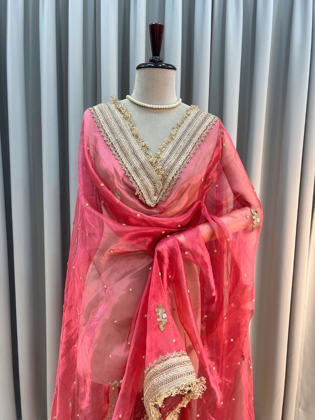 Hot Pink Gajgamini Dupatta