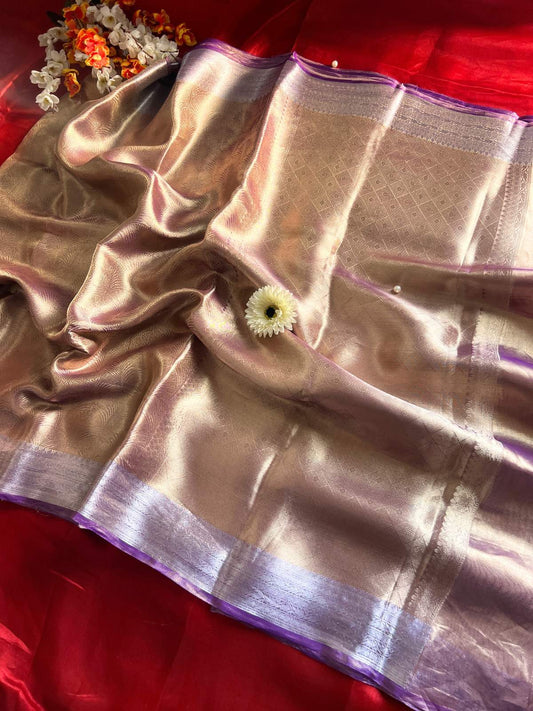 Champagne Gold Brocade Tissue Silk