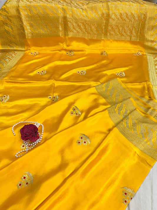 Yellow Mashru Silk