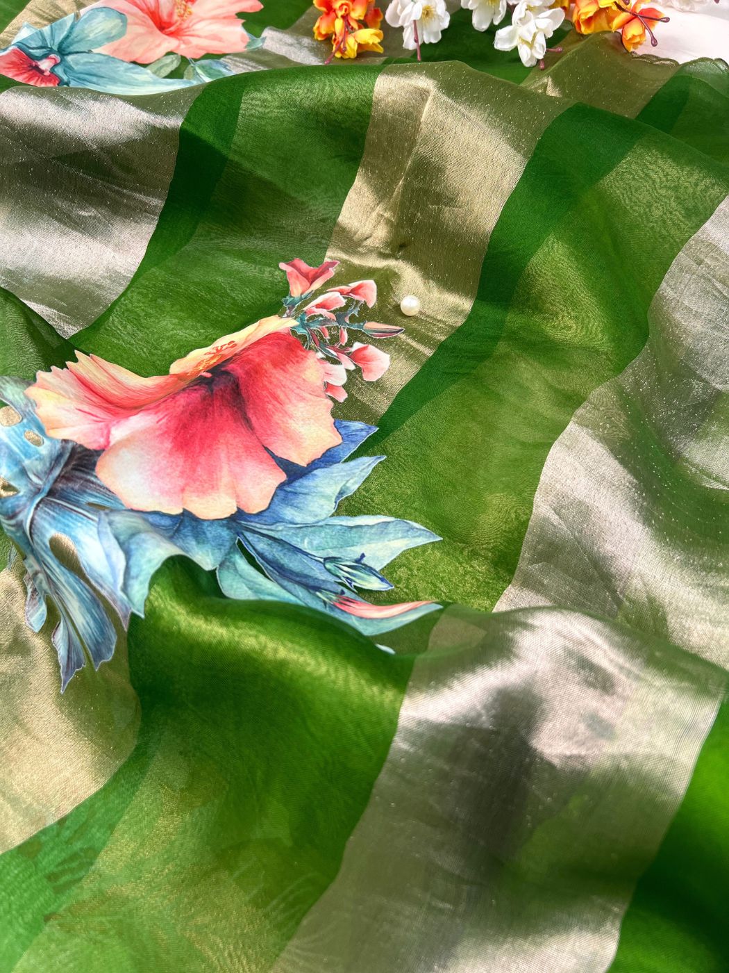 Green Kora Tissue Silk