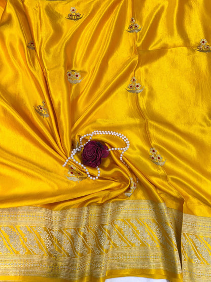 Yellow Mashru Silk
