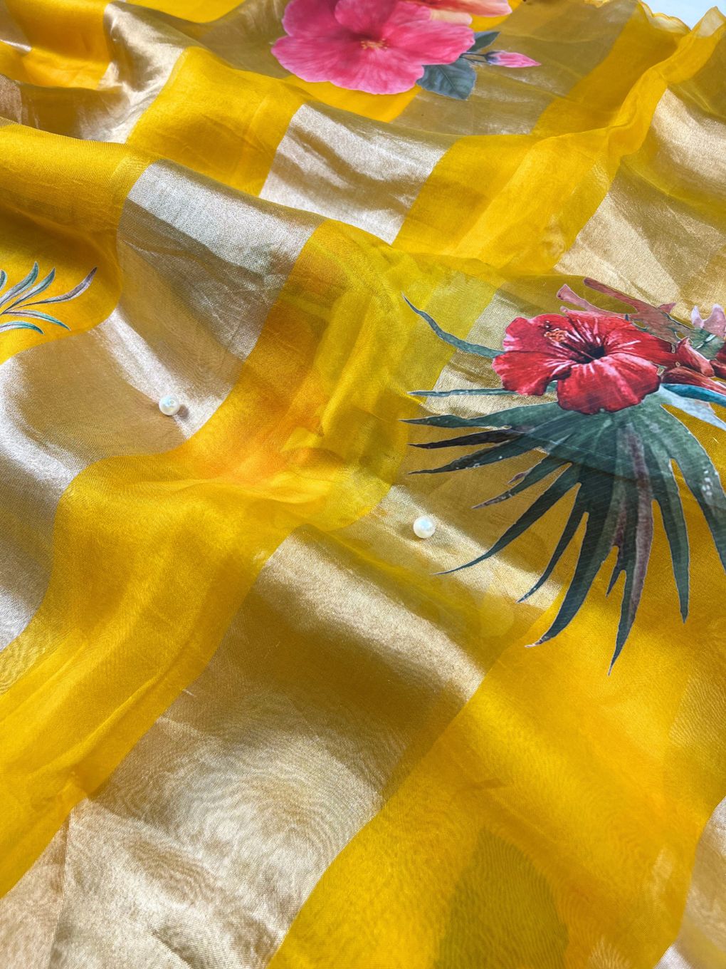 Yellow Kora Tissue Silk
