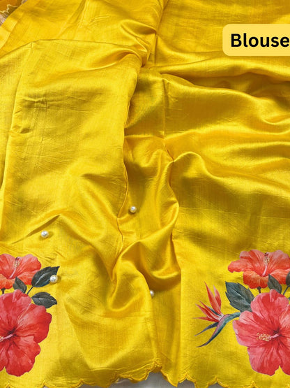 Yellow Kora Tissue Silk