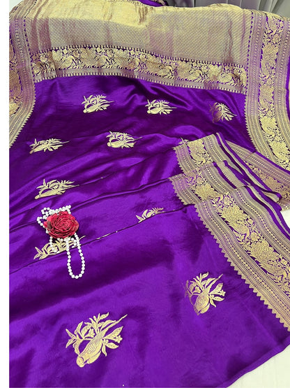 Purple Mashru Silk