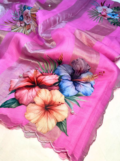 Pink Kora Tissue Silk