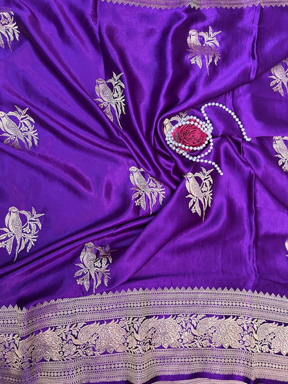 Purple Mashru Silk