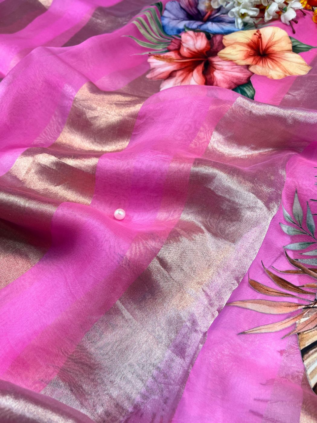 Pink Kora Tissue Silk