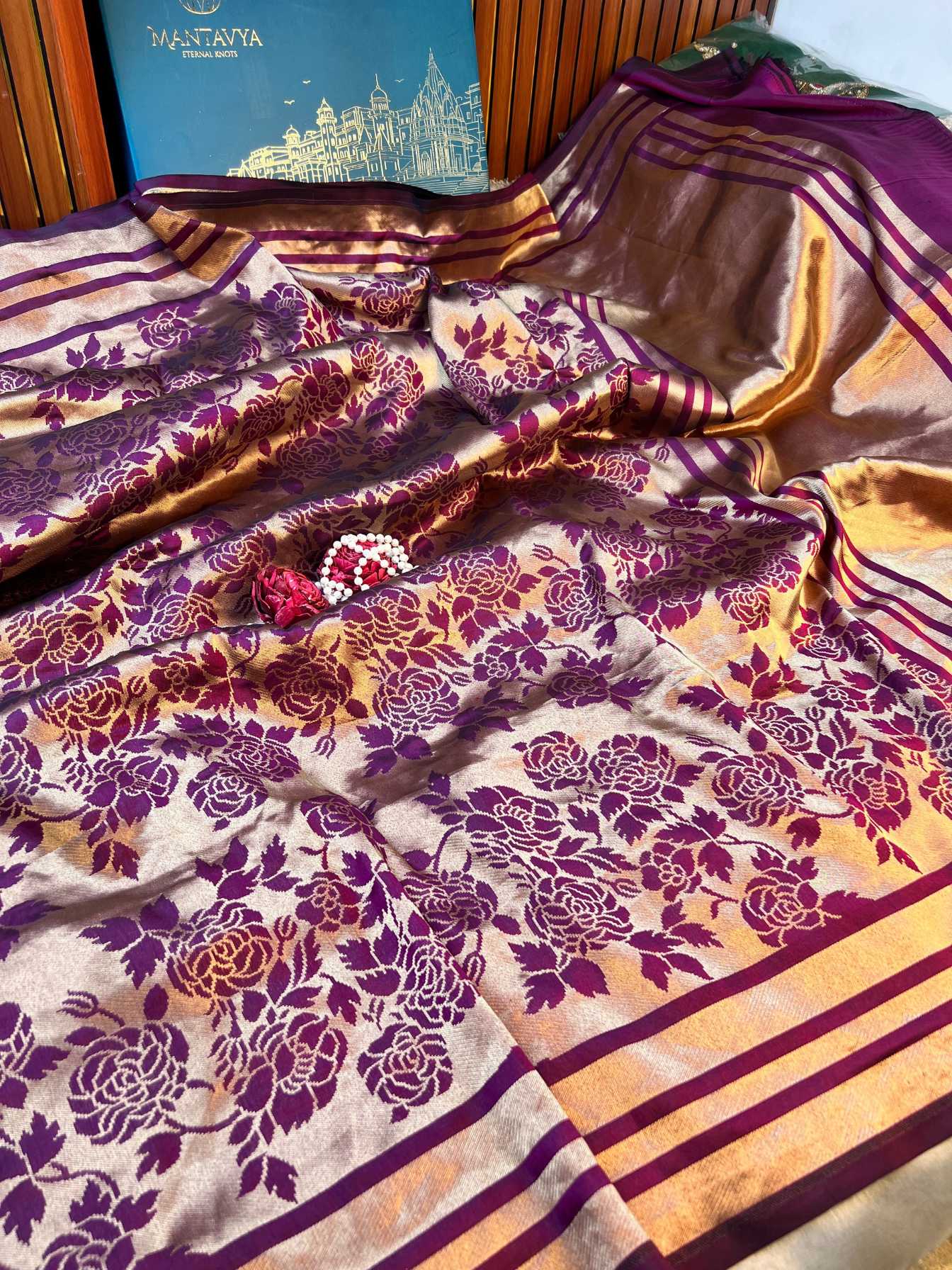 Deep Maroon-Plum Katan Silk