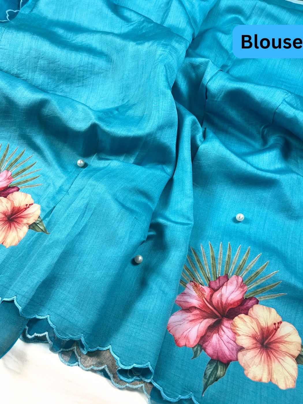 Sky Blue Kora Tissue Silk
