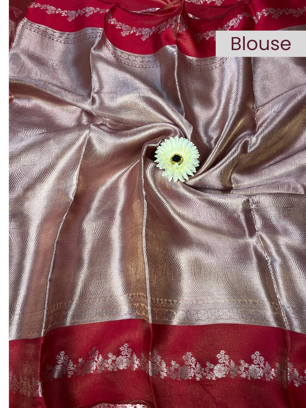 Red Brocade Tissue Silk