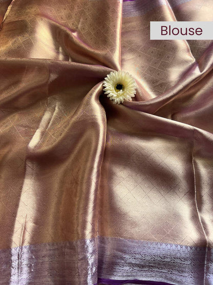Champagne Gold Brocade Tissue Silk